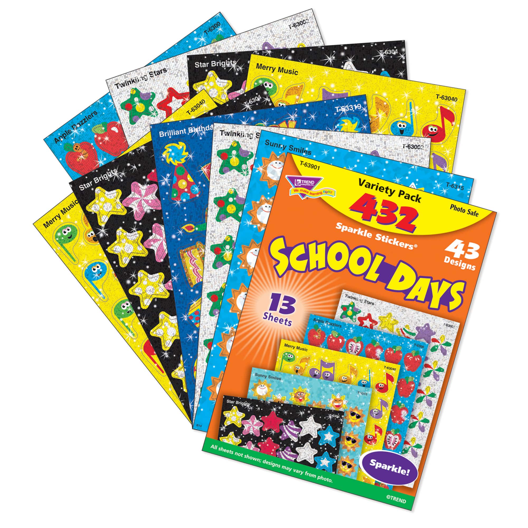 Trend Enterprises® School Days Sparkle Stickers® 3 Packs of 432